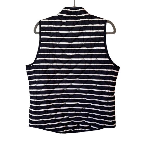 Gap Vest Women's Large Navy Blue White Stripe Sailing Zip up - Picture 4 of 4